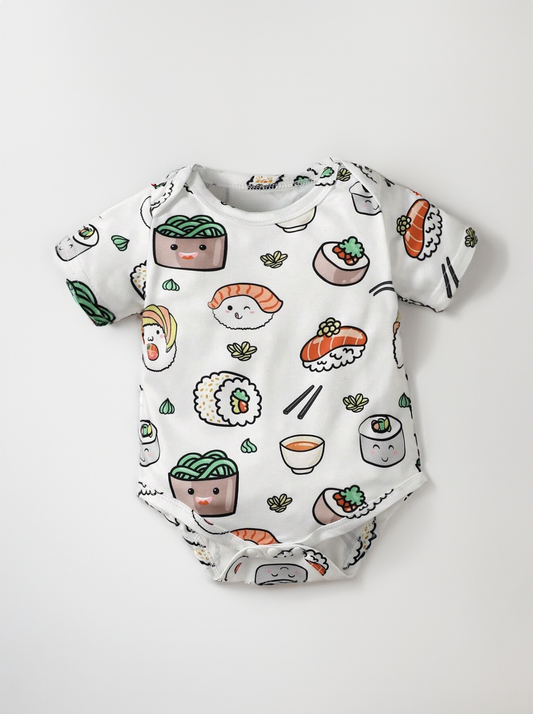 Baby Japanese Cute Kawaii Sushi Nigiri Print bodysuit