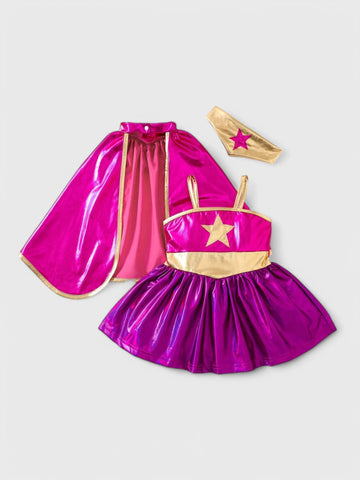 3 Pcs Baby Girl Superhero Costume
