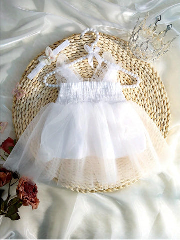 2 Pc Newborn Baby Girl Butterfly Mesh Skirt Dress