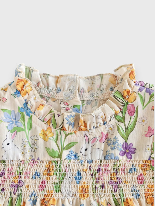 Baby Girl Easter Tulip and Bunny Dress