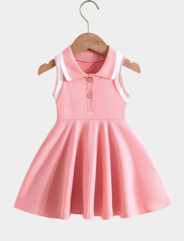 Baby Girl Stripe Polo Sleeveless Tennis Dress