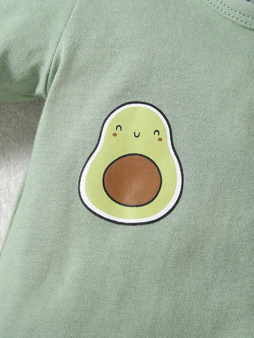 2 Pcs Button up Egg Avocado Footed Sleeper