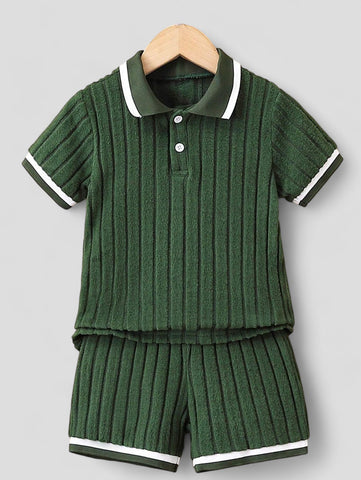 Toddler Little Boys Terry Fleece Short set