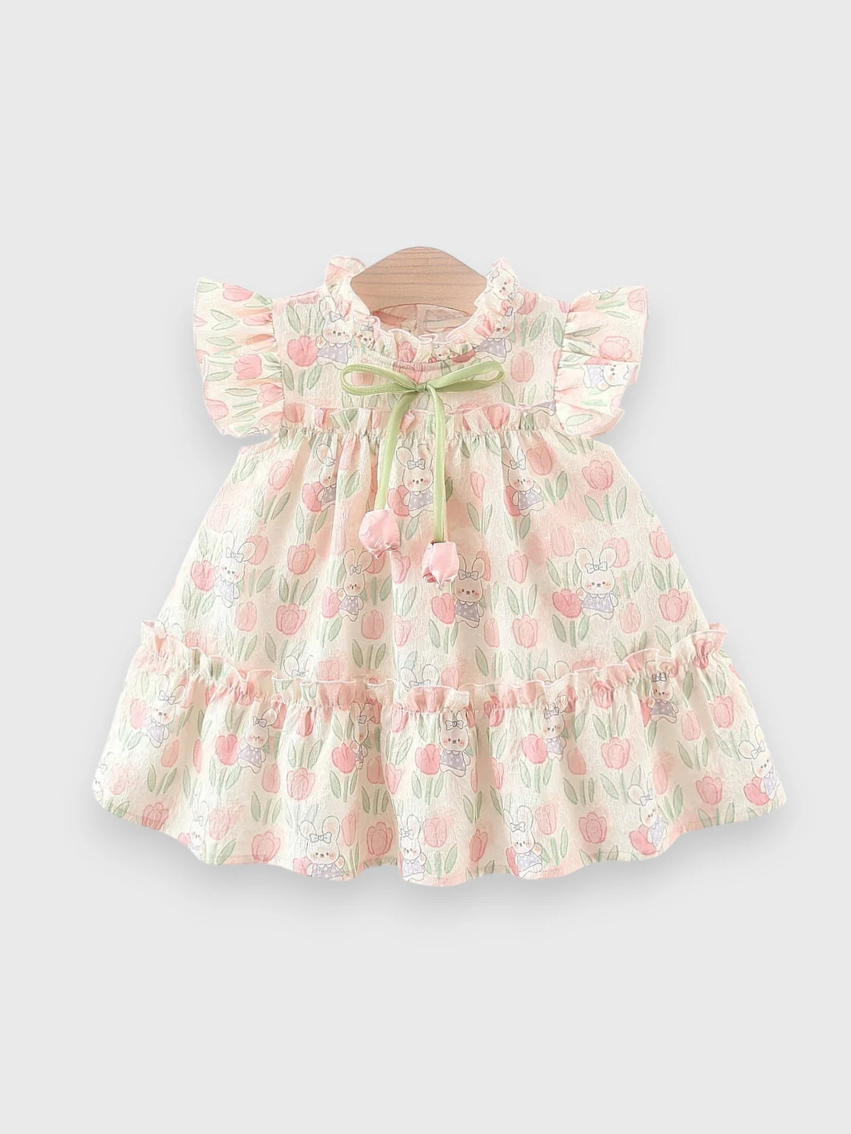 Girls Tulip Bunny Flutter Sleeve Dress