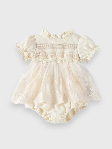 Baby Girl Waffle Lace Bodysuit