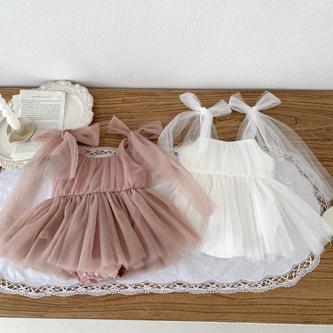 Baby Girl Princess Tulle Mesh Bow Dress