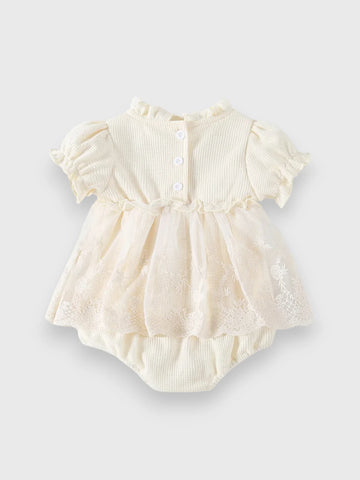 Baby Girl Waffle Lace Bodysuit
