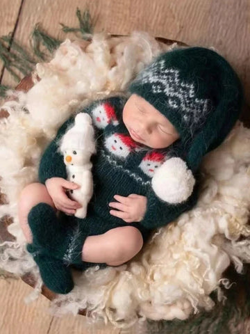 2 Pc Newborn Baby Santa Sweater with Hat