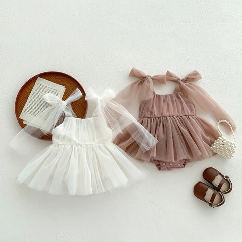 Baby Girl Princess Tulle Mesh Bow Dress