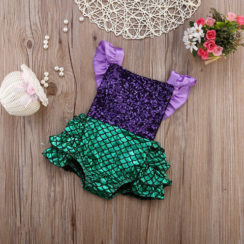 Baby Girl Sequin Sparkle Mermaid Bodysuit