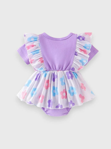 2 Pc Baby Girl Bear Path Bodysuit with Headband