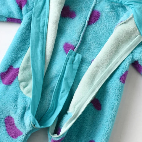 Baby Blue Monster Fleece Jumpsuit