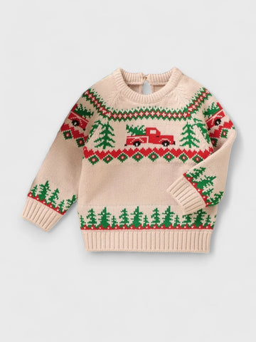 Baby Knitted Christmas Truck Sweater