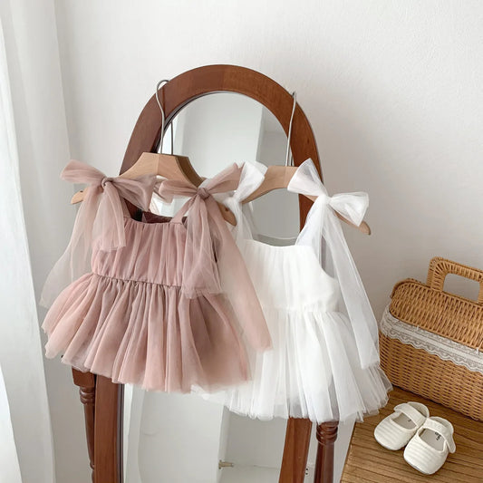 Baby Girl Princess Tulle Mesh Bow Dress