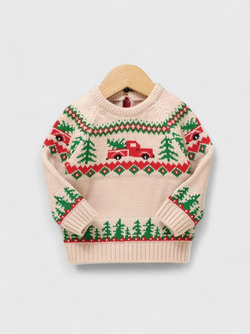 Baby Knitted Christmas Truck Sweater