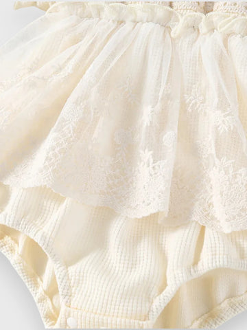 Baby Girl Waffle Lace Bodysuit