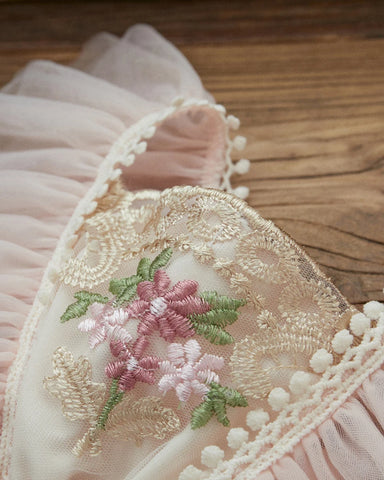 Baby Girl Lace Royal Embroidery Flower Princess Bodysuit