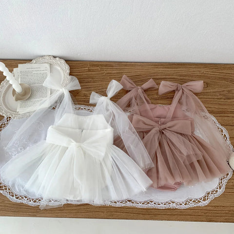 Baby Girl Princess Tulle Mesh Bow Dress