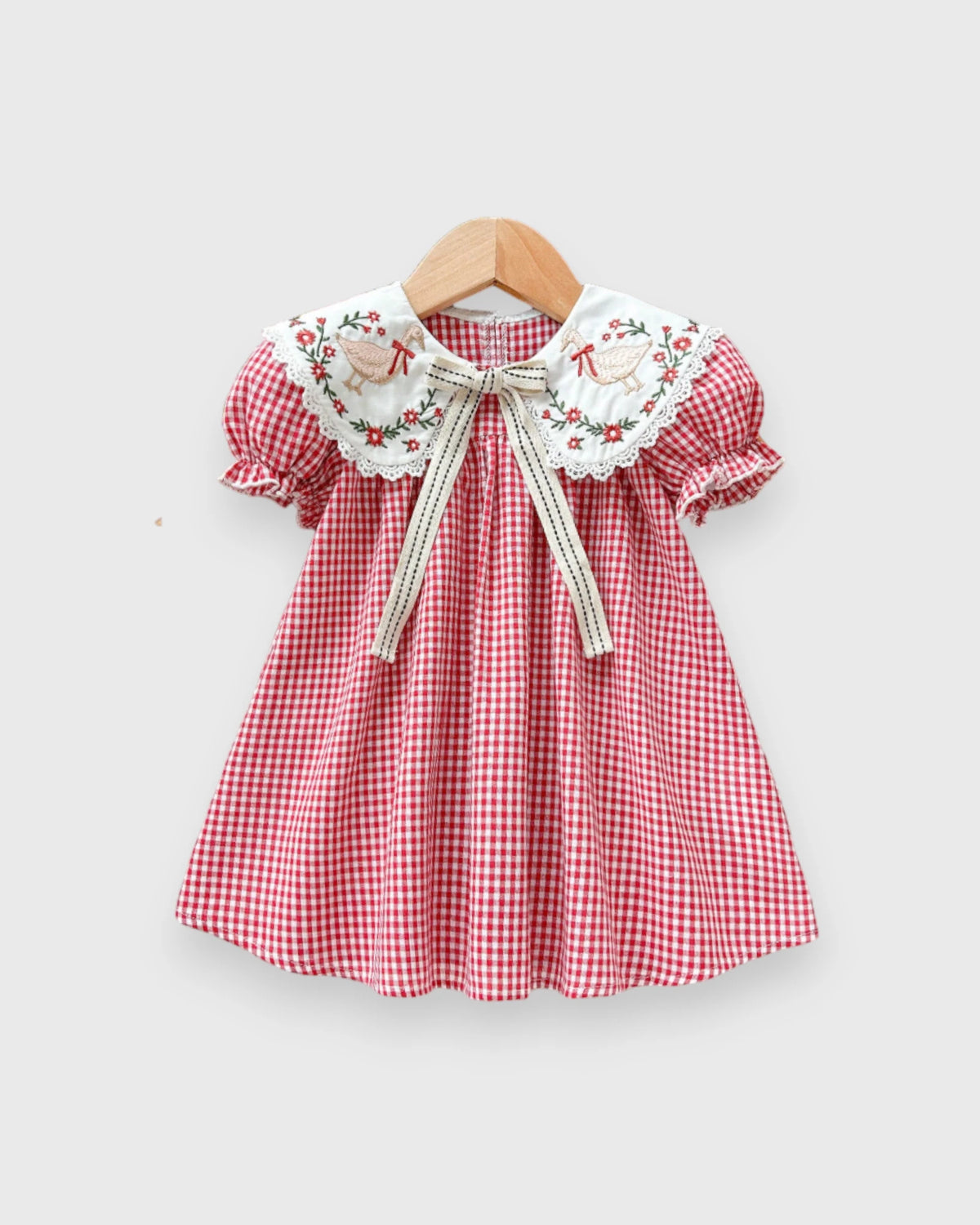Baby Girl Floral Print Scallop Collar Bow Dress