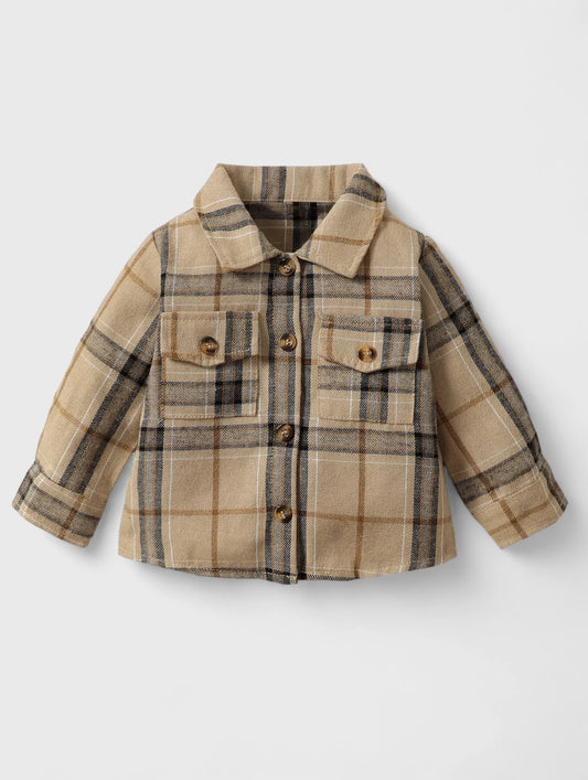 Baby Plaid Flap Pocket Shirt