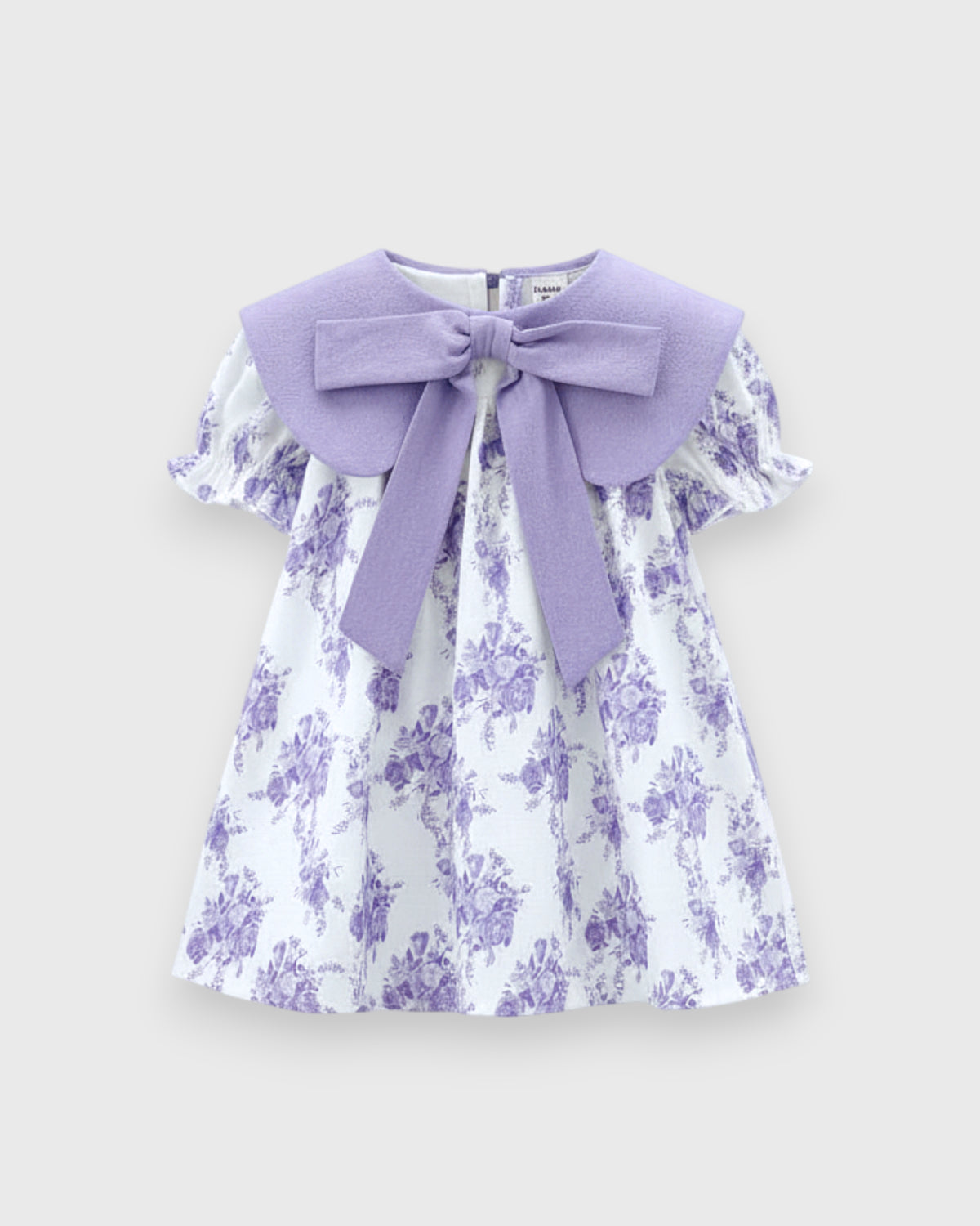Baby Girls Big Collar Bow Floral Dress