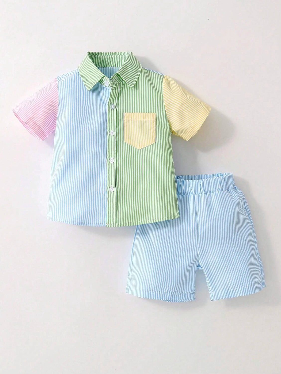 Toddler Little Boys Rainbow Stripe Set