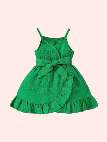 Baby Girl Ruffle Belted Cami Dress