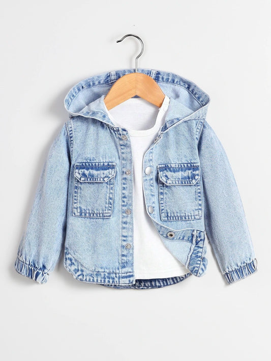 Baby Girl Hooded Denim Shirt