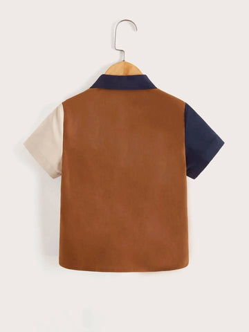 Toddler Little Boys Artsy Colorblock Shirt