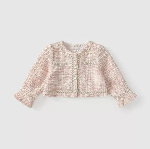 CL-2 Pc Baby Girl Tweed Jacket and Sparkle Tulle Dress