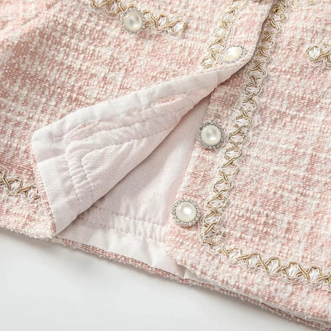 CL-2 Pc Baby Girl Tweed Jacket and Sparkle Tulle Dress