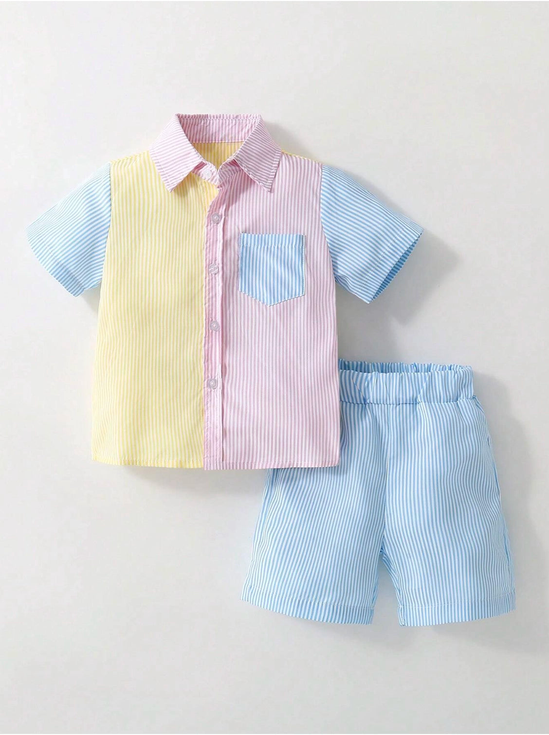 Toddler Little Boys Rainbow Stripe Set