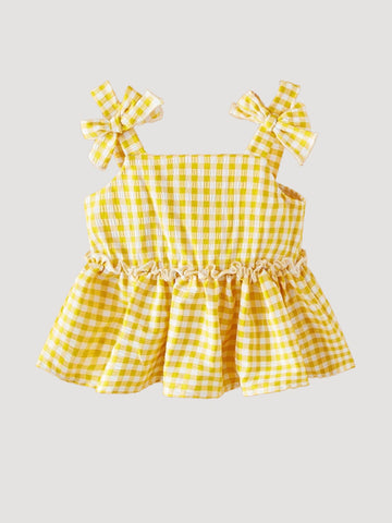 Baby Girls Bow Gingham Tank Top