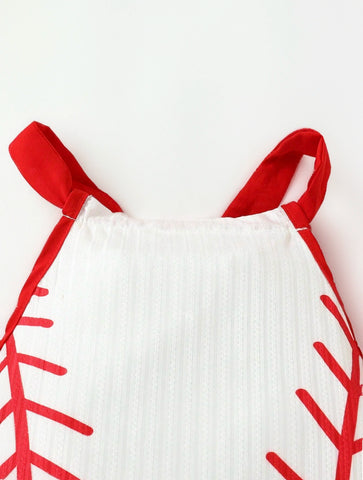 Infant Baby Girl Softball Baseball Print Bodysuit