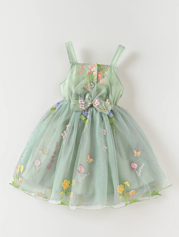 Baby Toddler Girl Butterfly Embroidery Mesh Dress