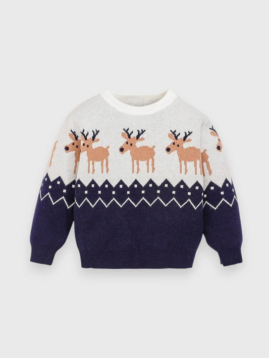 Baby Boy Elk & Snowflake Sweater