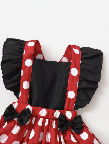 Baby Girl Red Pink Polka Dot dress Costume