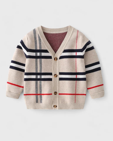 Toddler Boys Nova Check Plaid Cardigan