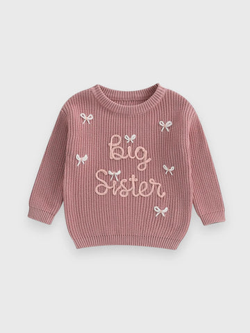 Girls Big Sister Bow Sweater
