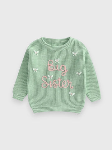 Girls Big Sister Bow Sweater
