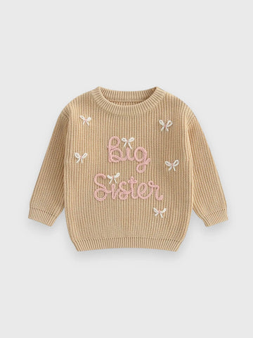 Girls Big Sister Bow Sweater