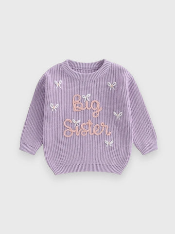Girls Big Sister Bow Sweater