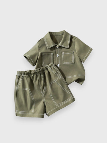 Baby Boy Contrast Stitch Set