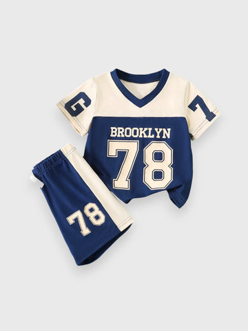 2 Piece Baby Boy V-Neck Sports Sets