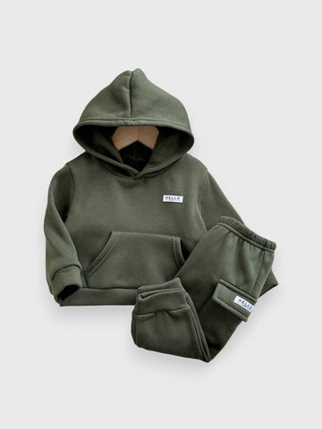 2 Pc Baby Hoodie Cargo Sweatsuit