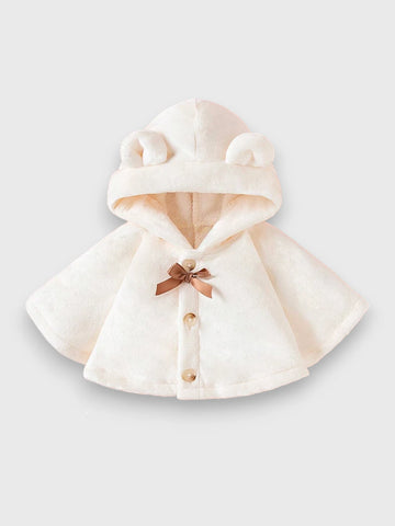 Baby Girl Velvet Plush Ear Capelet