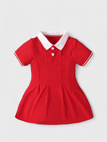 Baby Girl Stripe Polo Tennis Sport Dart Dress