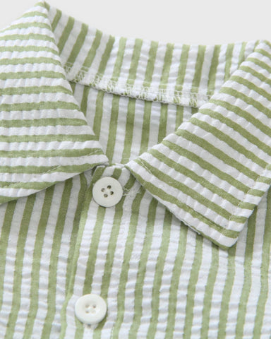 Baby Boy Vertical Stripe Button Up Shorts Set