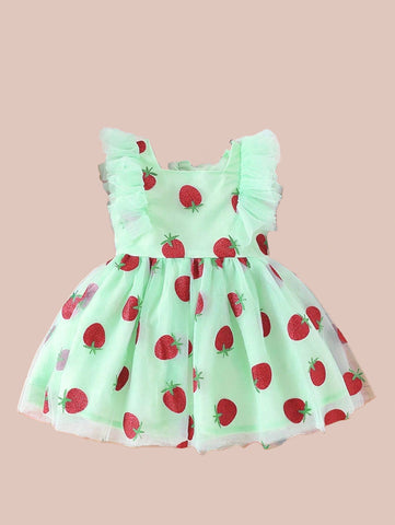 Baby Girl Sparkle Strawberry Tulle Dress