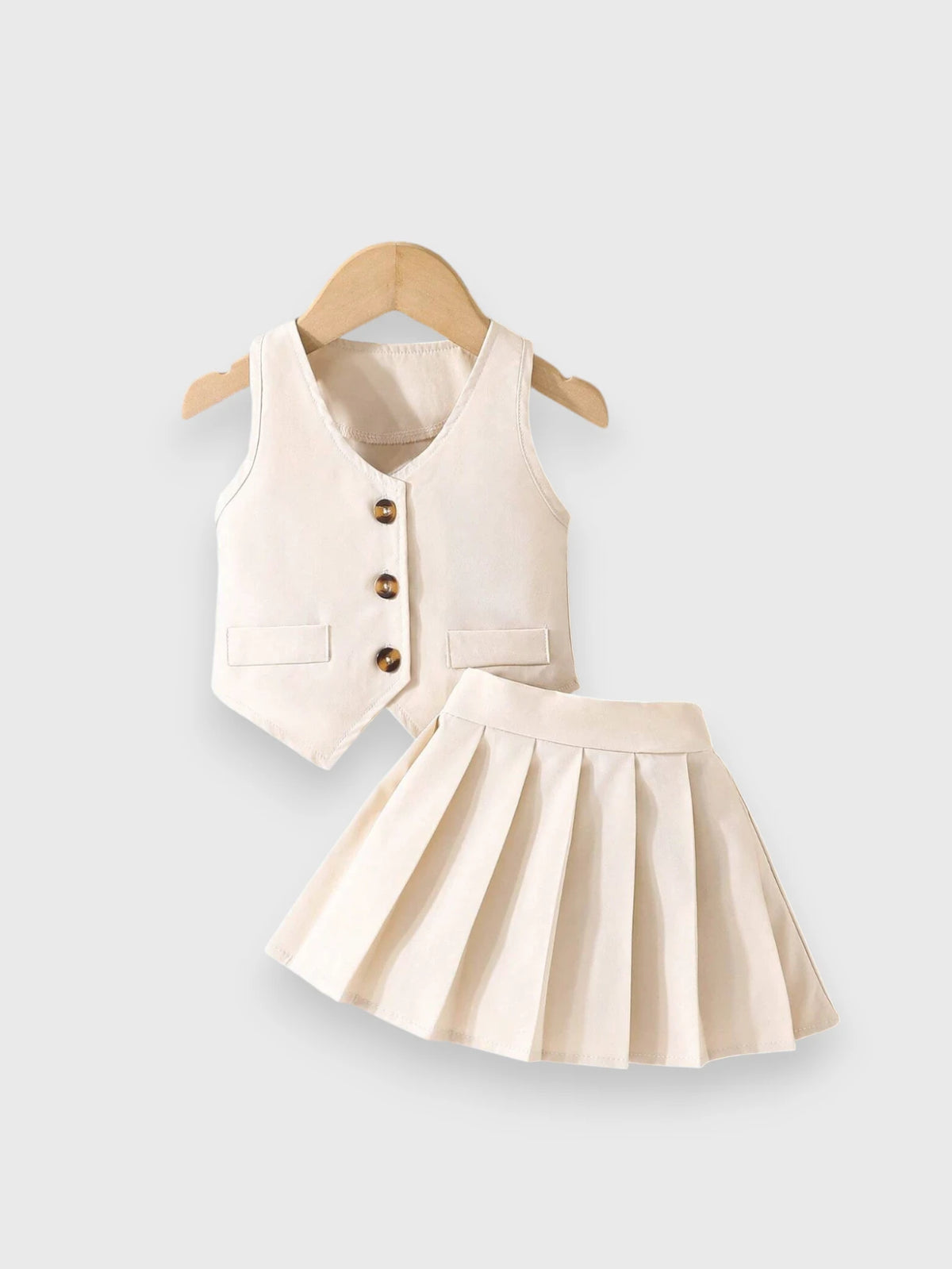 2 Pc Baby Girl Vest with Pleat Skirt